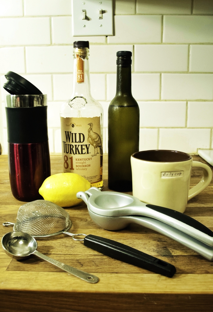 The ingredients for a whiskey sour